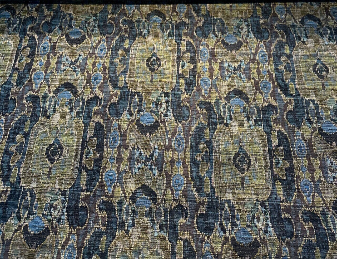 1 Yard Upholstery Chenille Fabric 46% Polyester 12% Cotton 42% Polyester Chenille Hindley Maja Aqua Mill Creek Latex Backed 56 inch Width